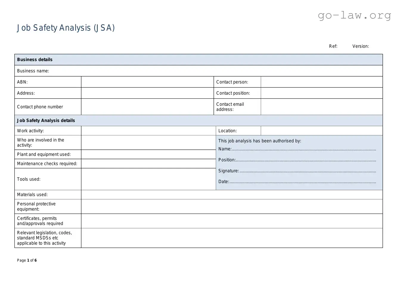 Download Jsa Form in PDF
