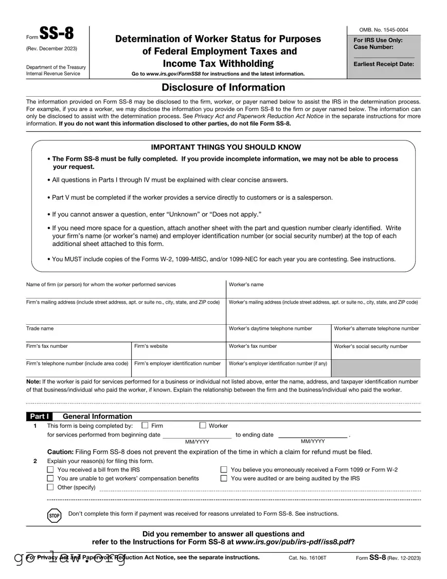 Download IRS SS-8 Form in PDF