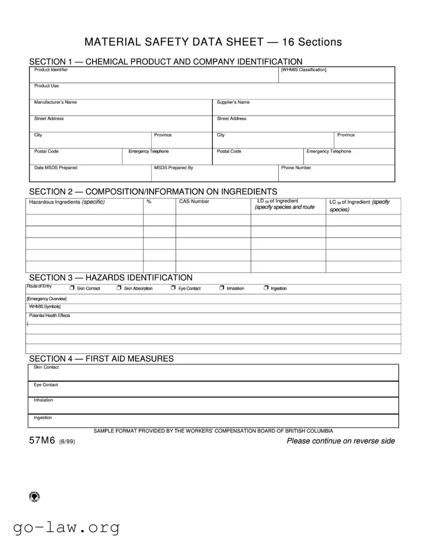 Download Material Safety Sheet Form in PDF