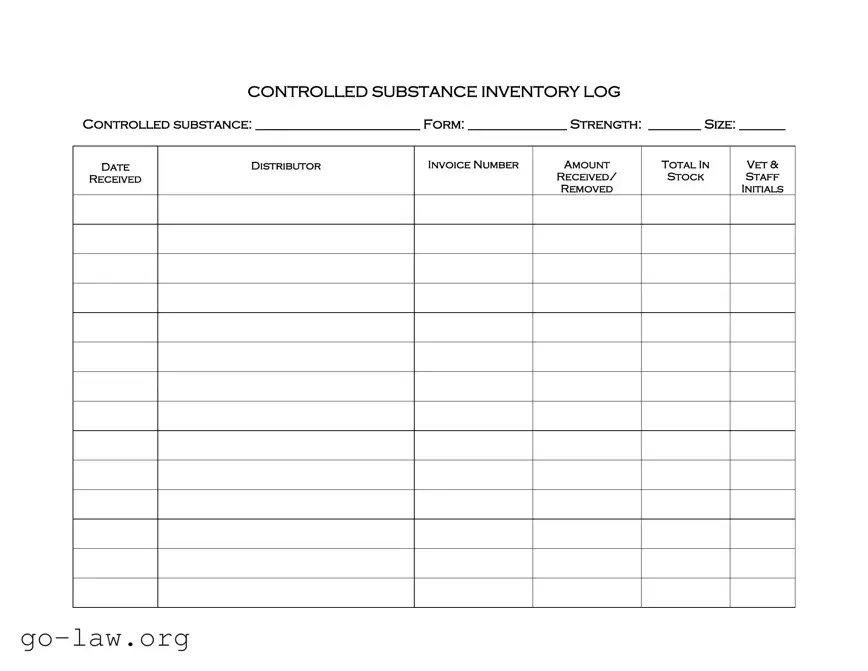 Download Controlled Drug Log Form in PDF