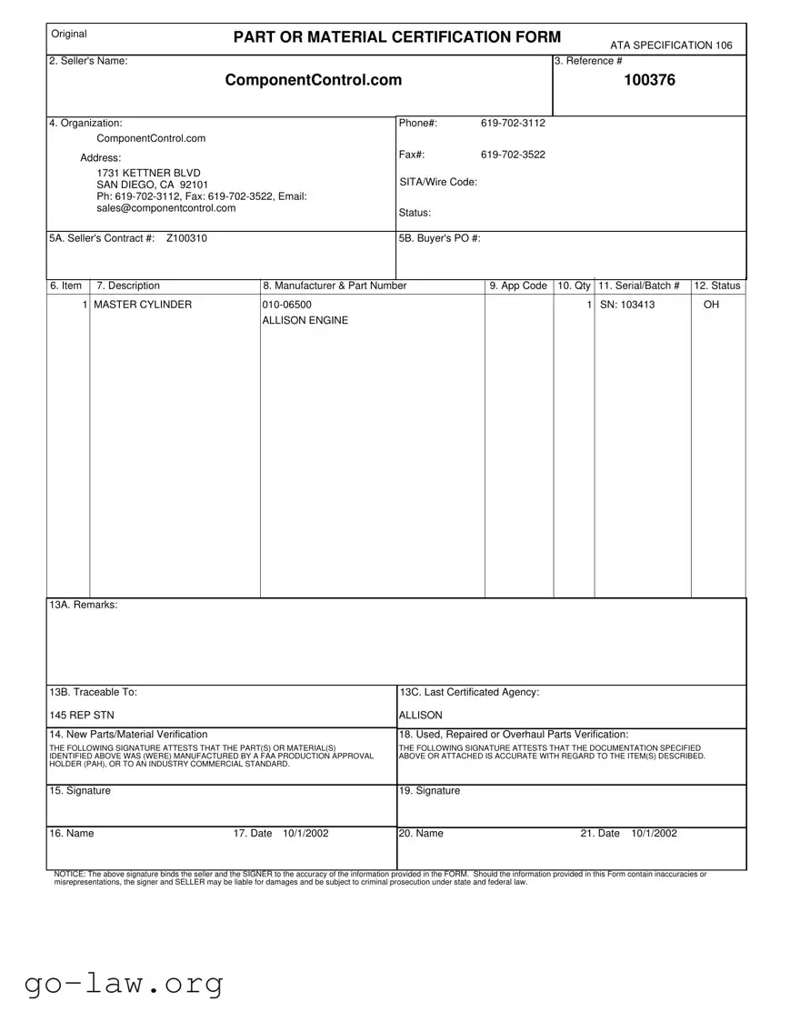Download Ata 106 Form in PDF