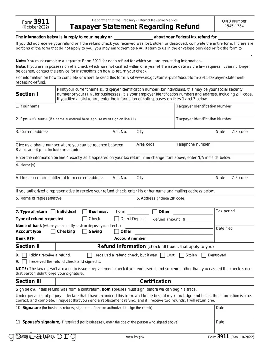 Download IRS 3911 Form in PDF