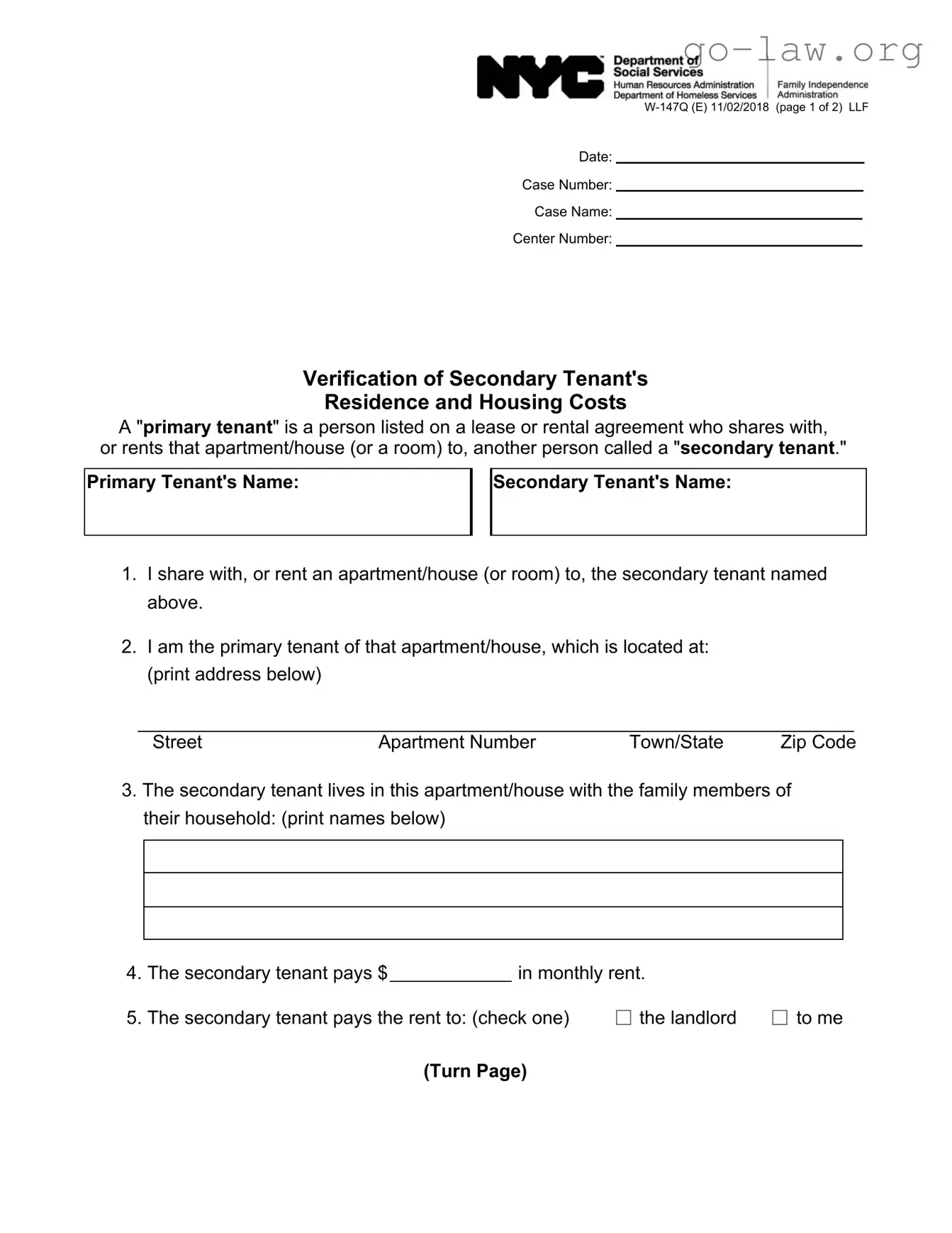 Download W 147Q Form in PDF