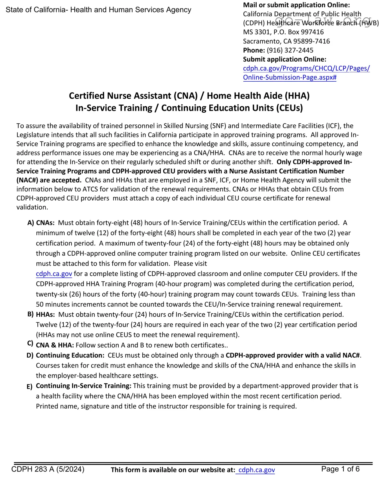 Download Cdph 283 A Form in PDF