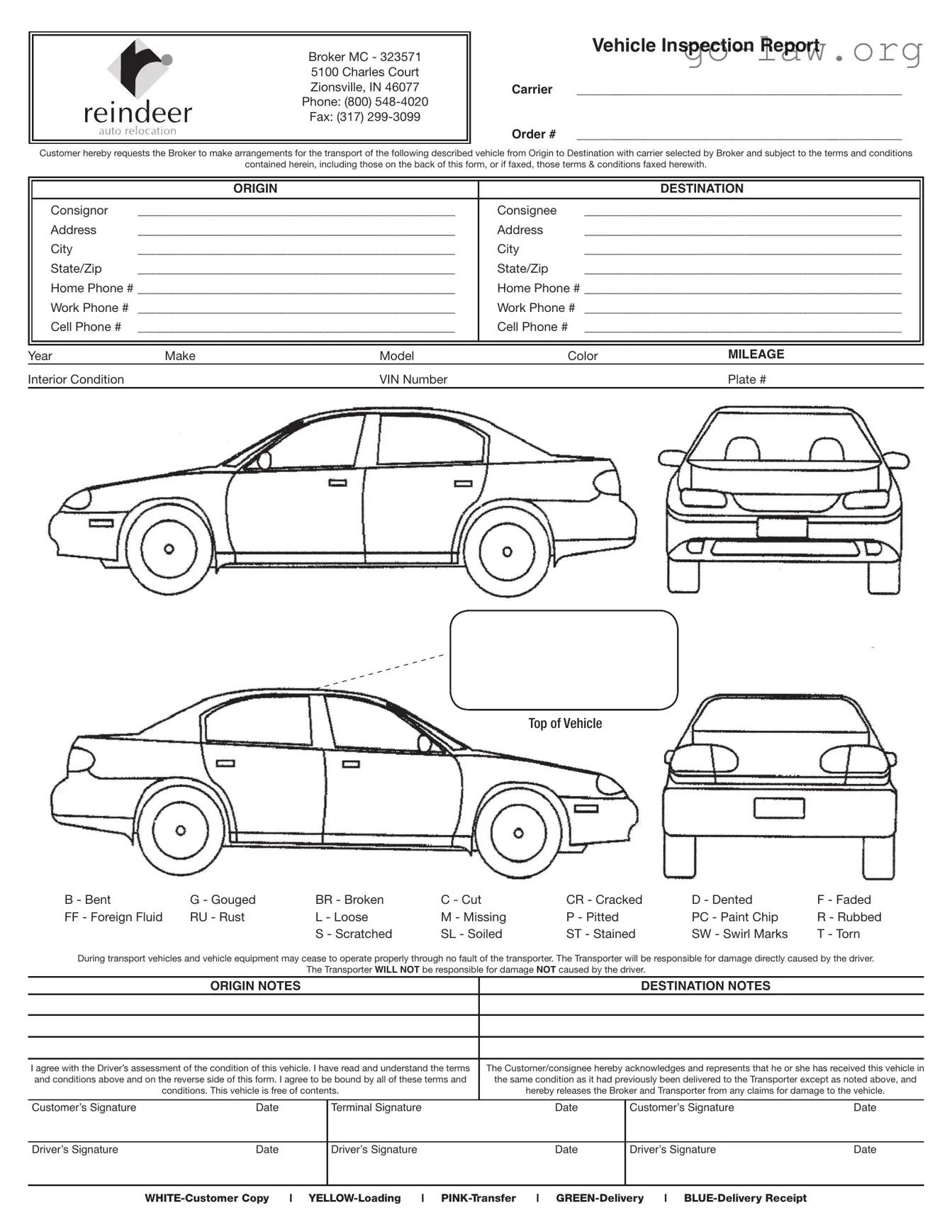 Download Vehicle Inspection Sheet Form in PDF