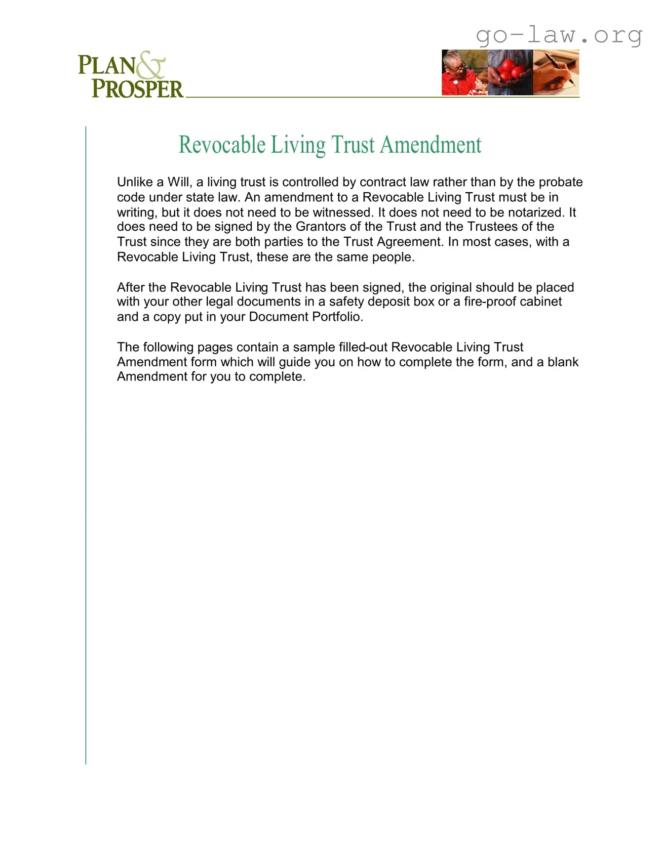 Download Trust Amendment Form in PDF