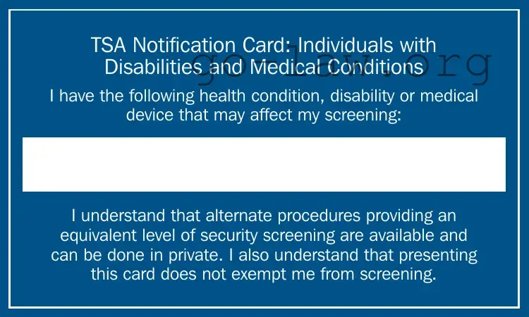 Download Tsa Notification Card Form in PDF