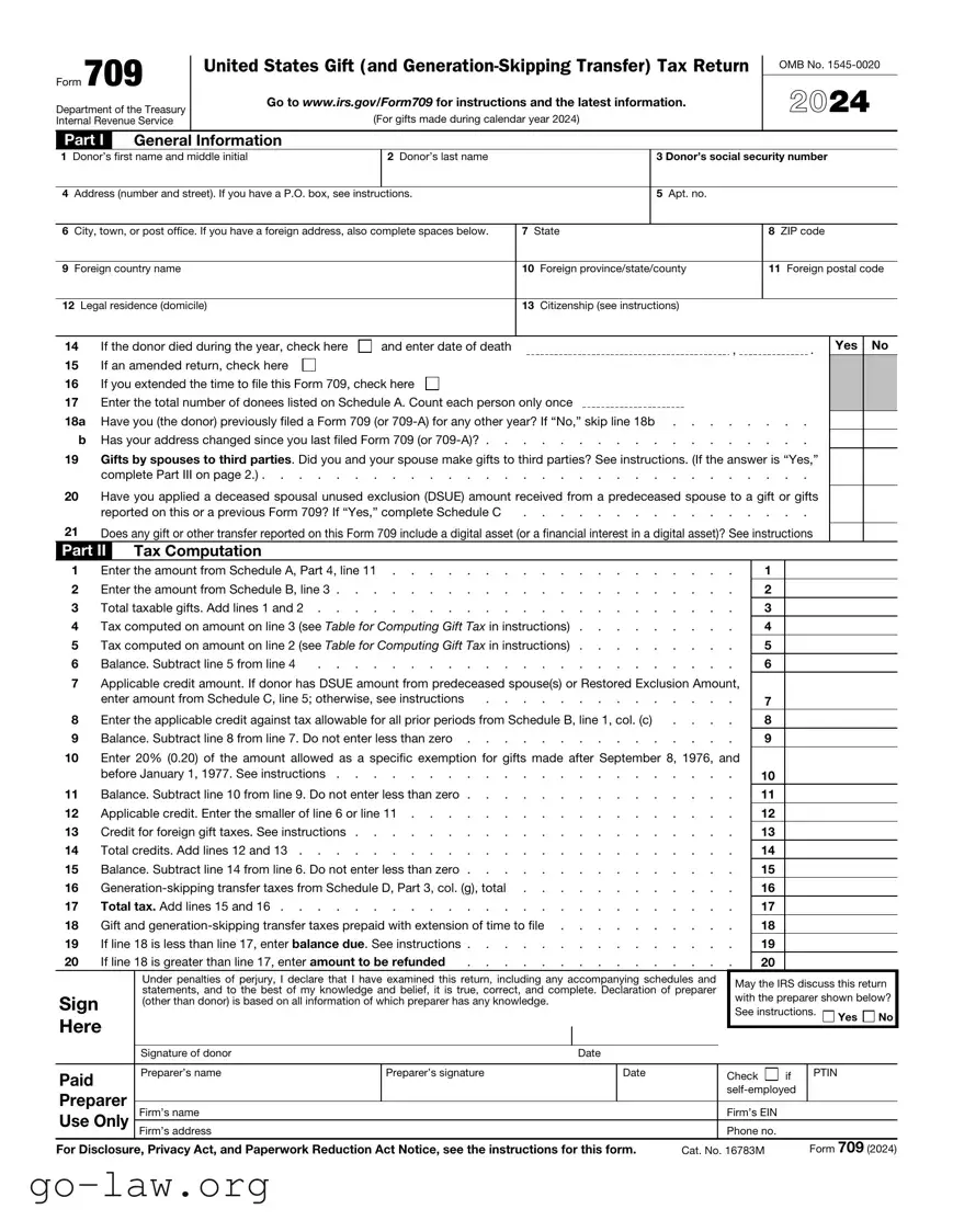 Download IRS 709 Form in PDF