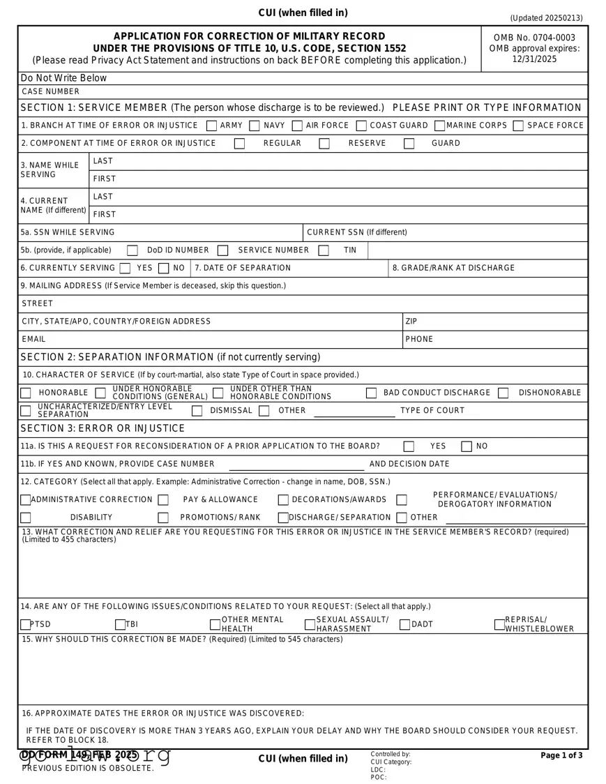 Download DD 149 Form in PDF