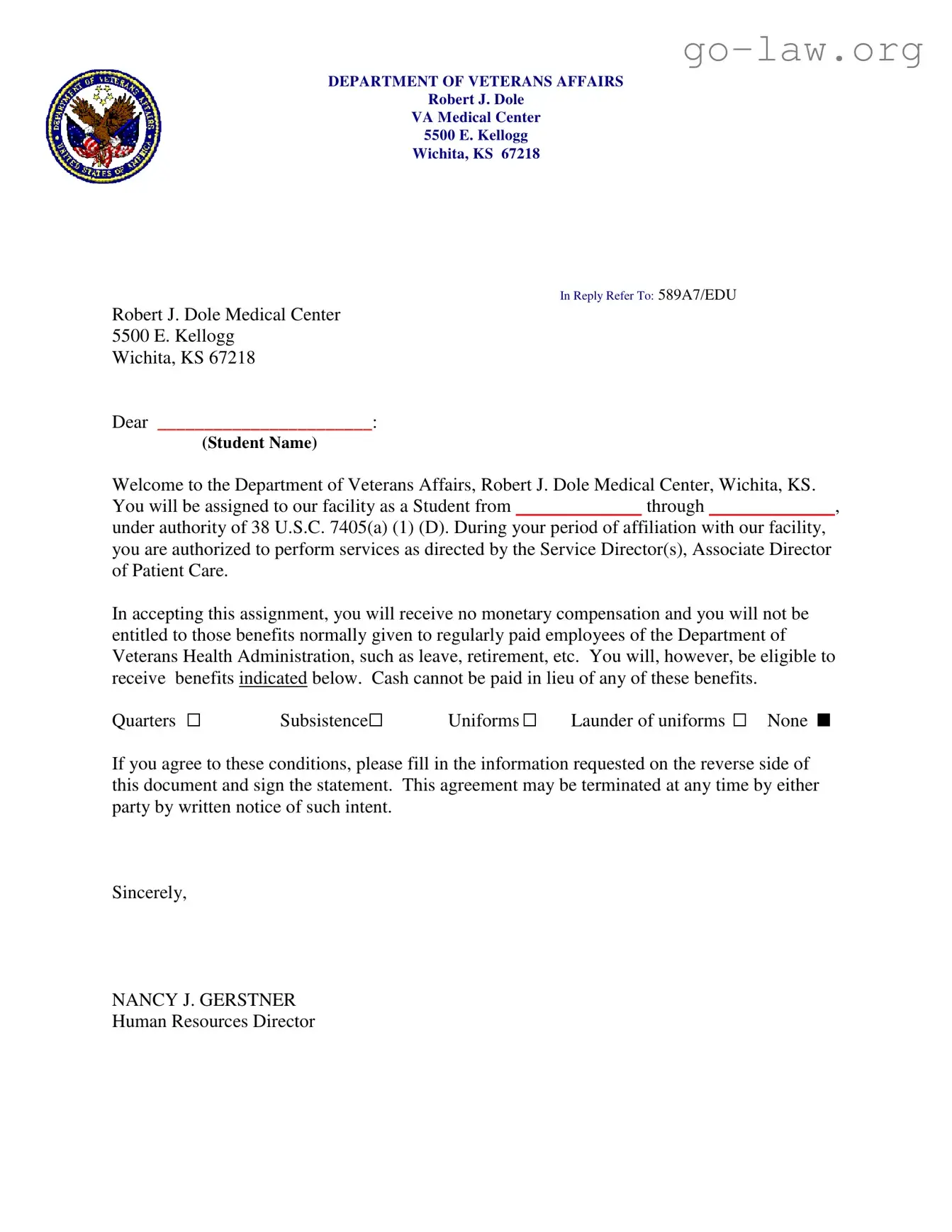 Download Va Letterhead Form in PDF