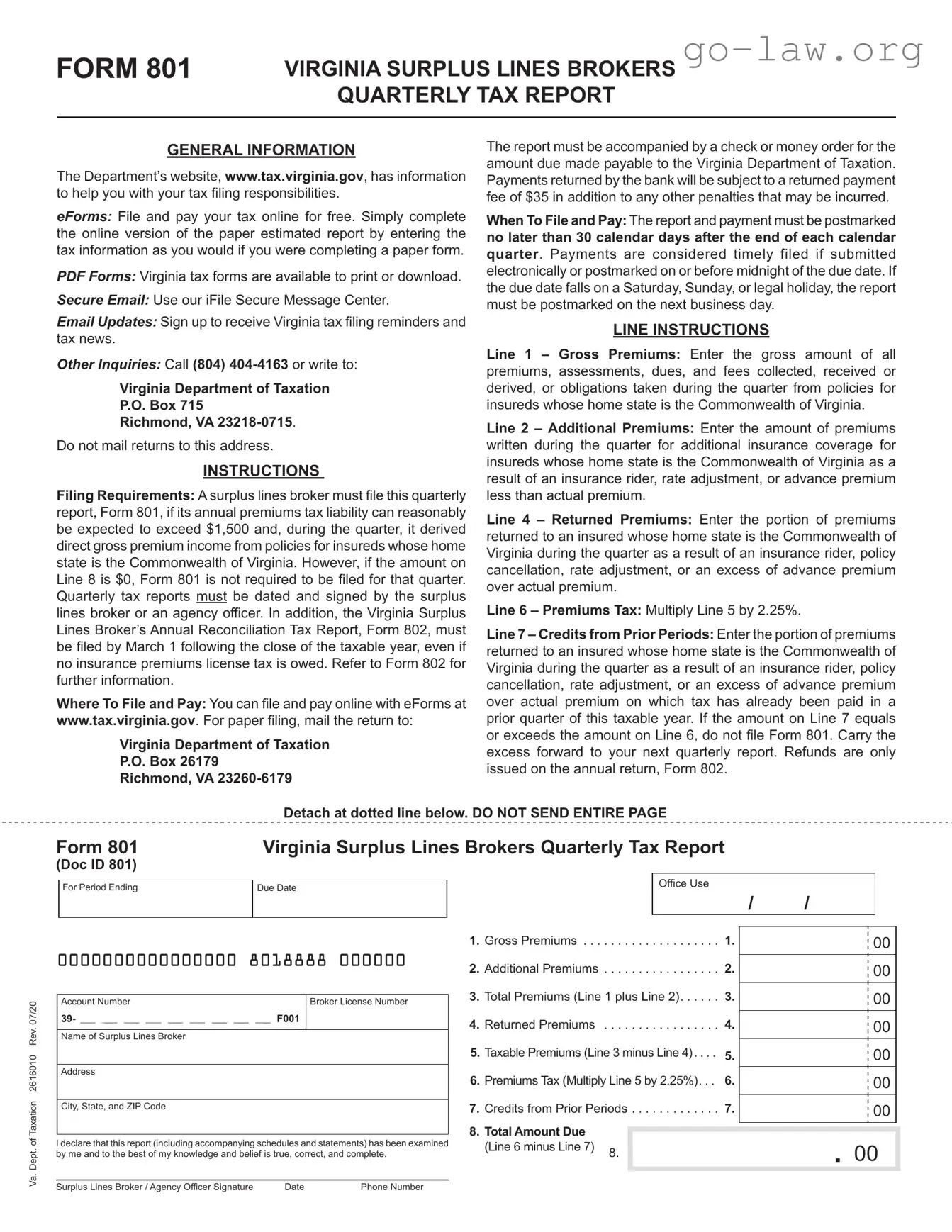 Download Virginia 801 Form in PDF