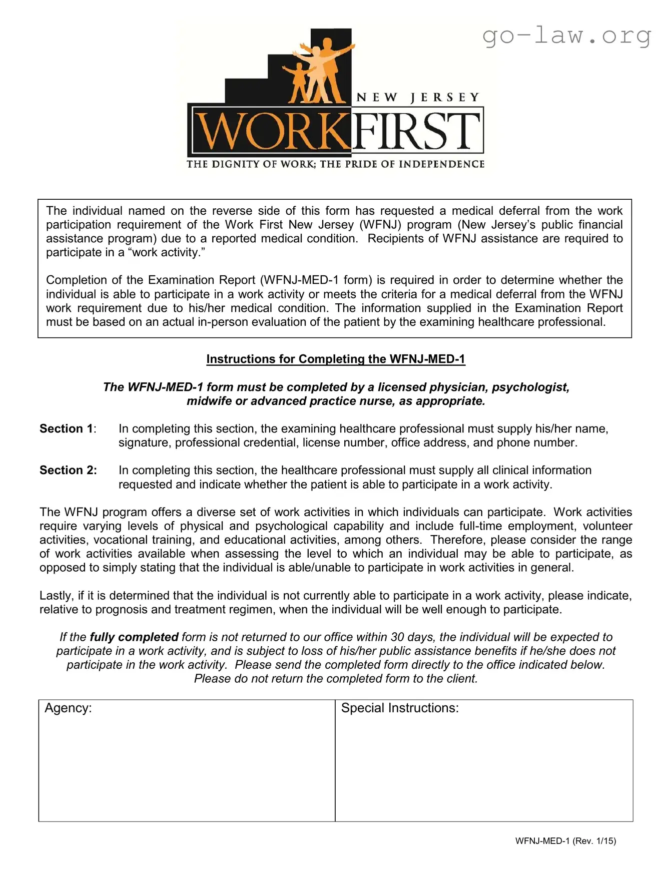 Download Wfnj Med 1 Form in PDF