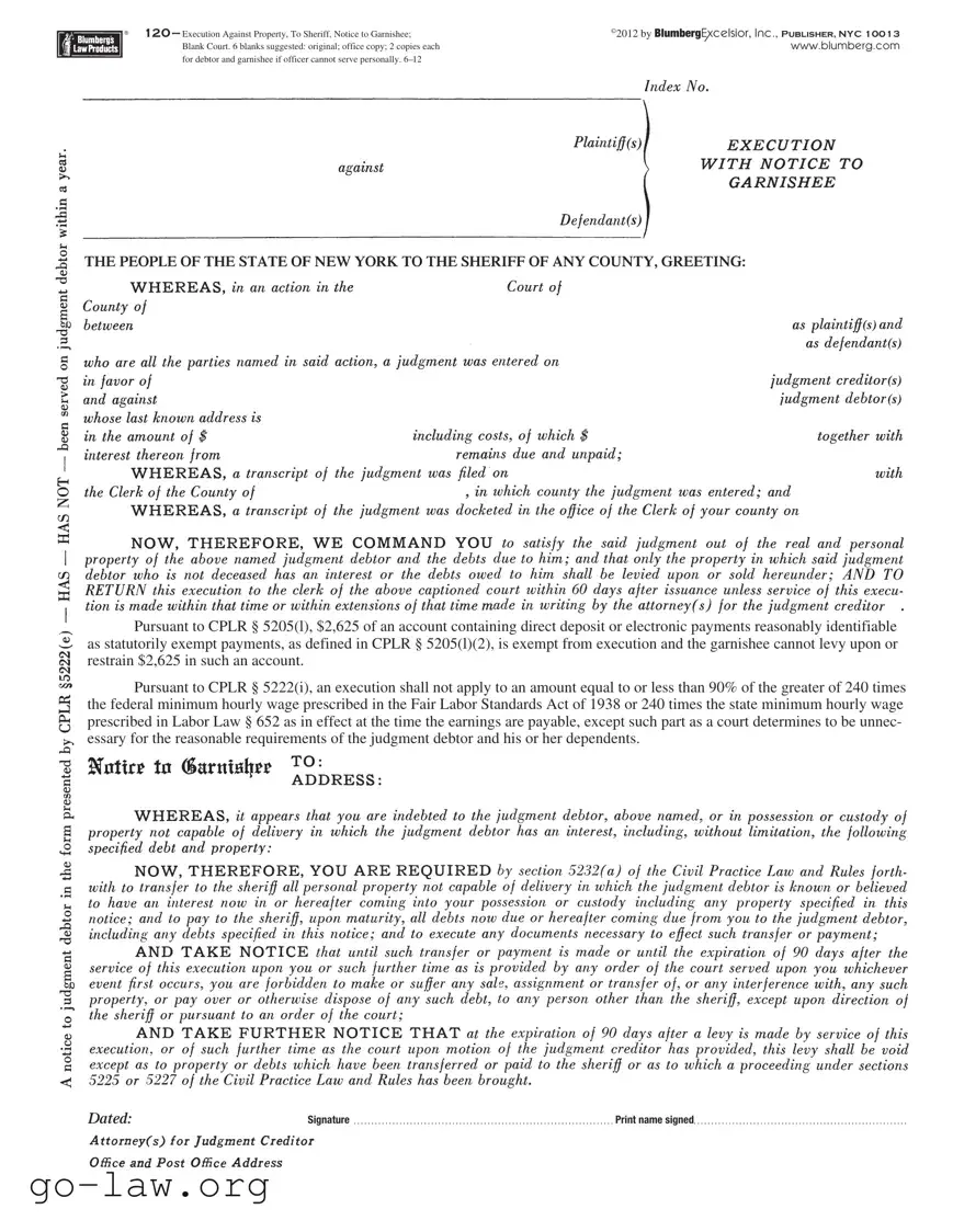 Download Blumberg 120 Form in PDF