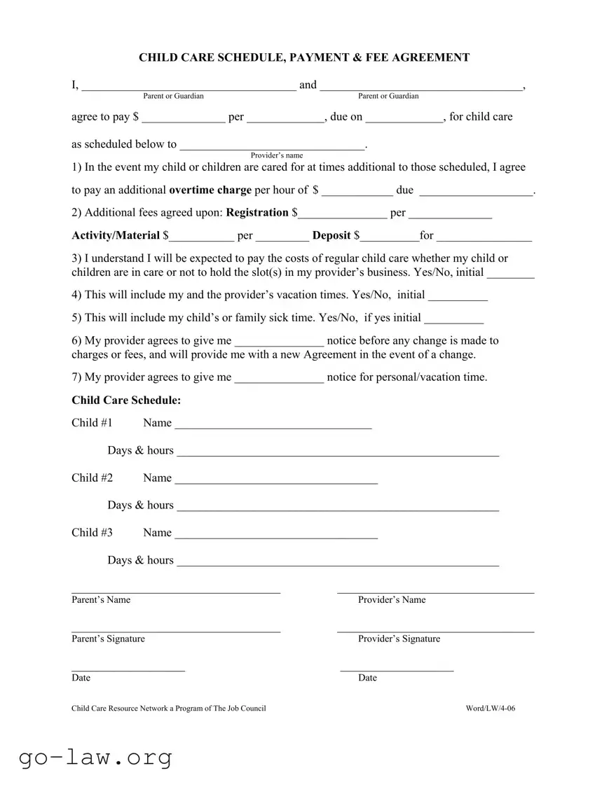 Download Babysitting Contract Sample Form in PDF